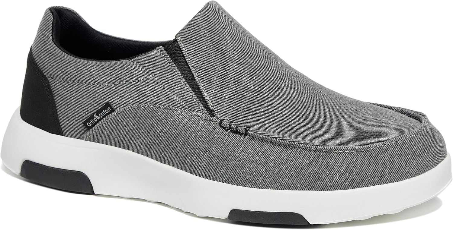 OrthoComfoot Men's Orthopedic Slip-On Shoes for Foot Pain Relief