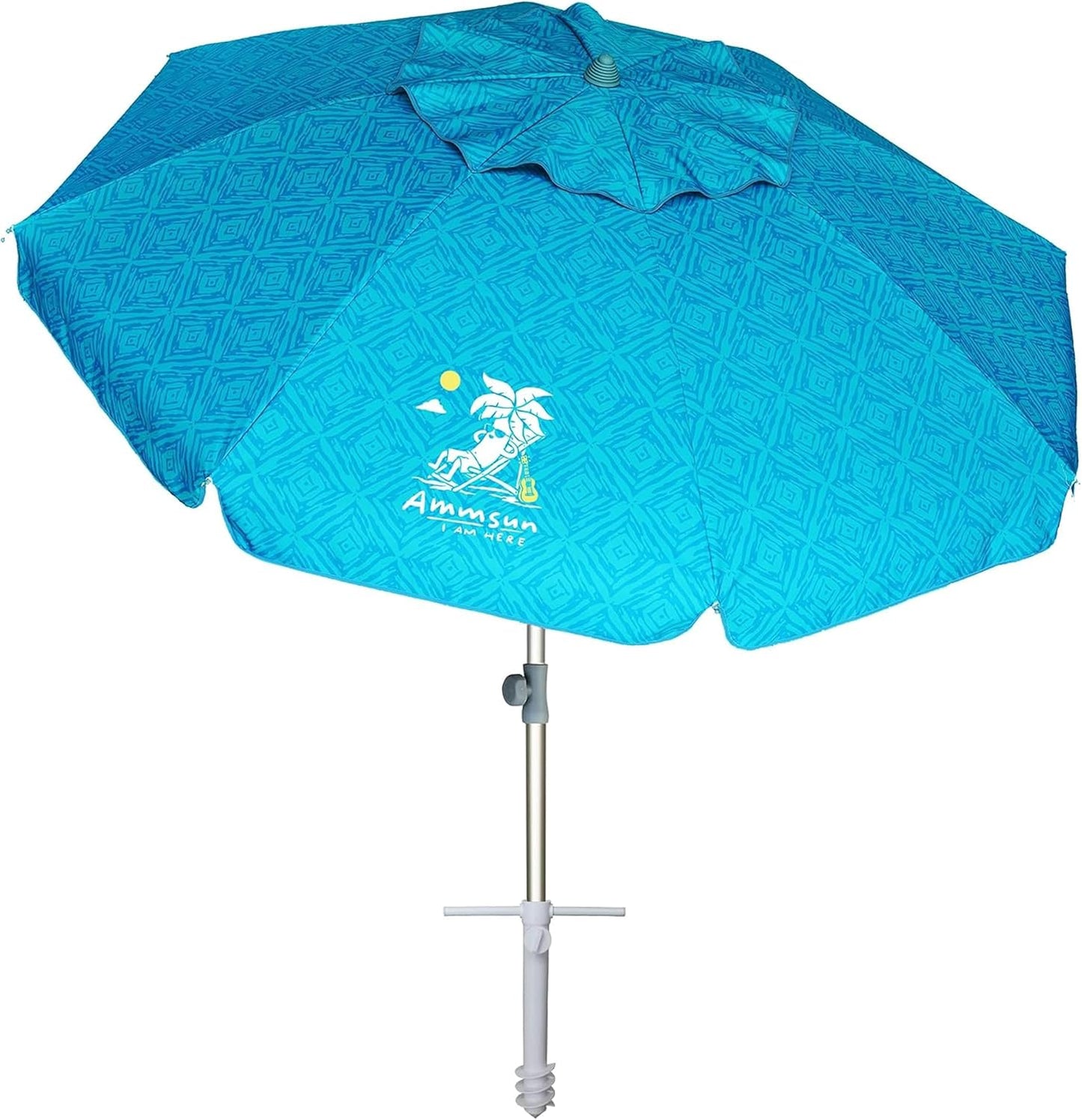 7ft Heavy Duty Beach Umbrella with Sand Anchor for Sun Protection