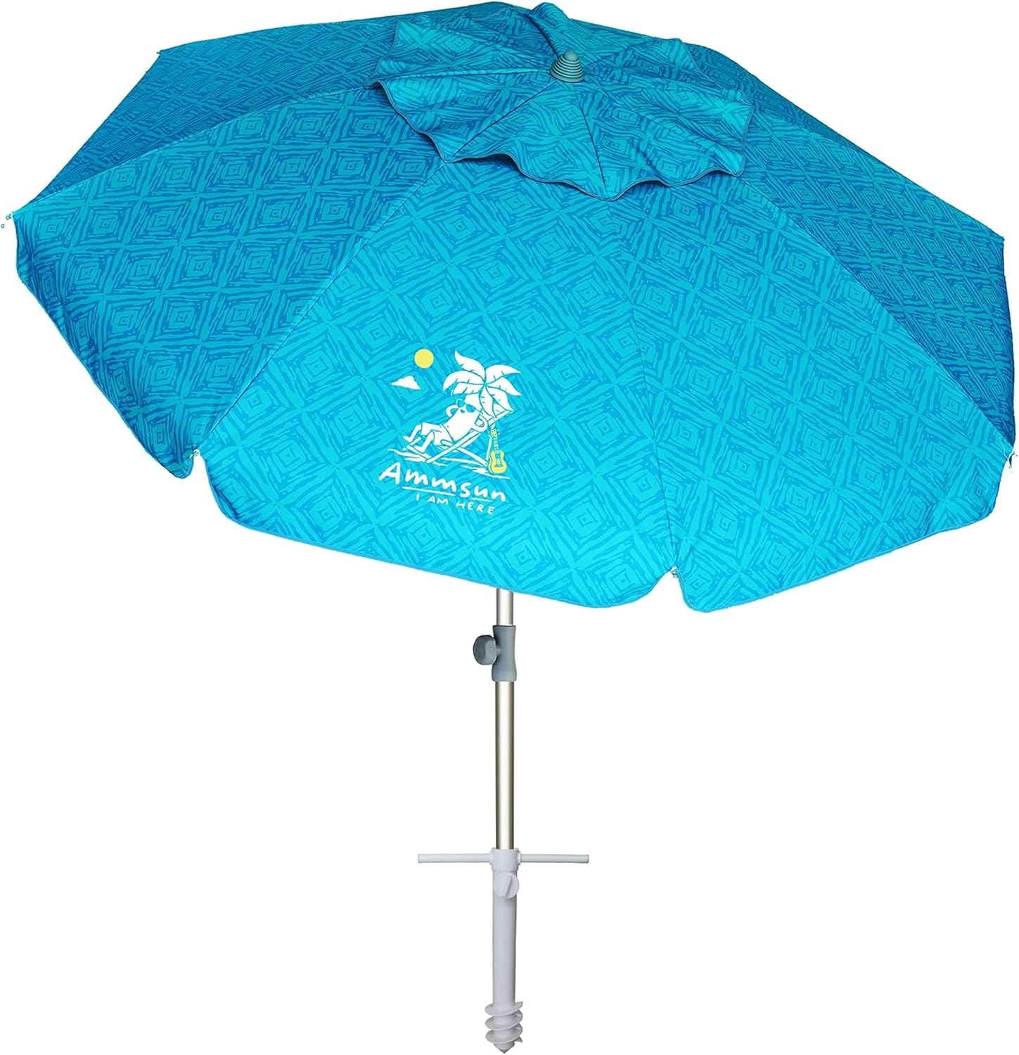 7ft Heavy Duty Beach Umbrella with Sand Anchor for Sun Protection