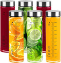 Glass Juice Bottles 6 Pack 20 oz - Wide Mouth Glass Water Bottles