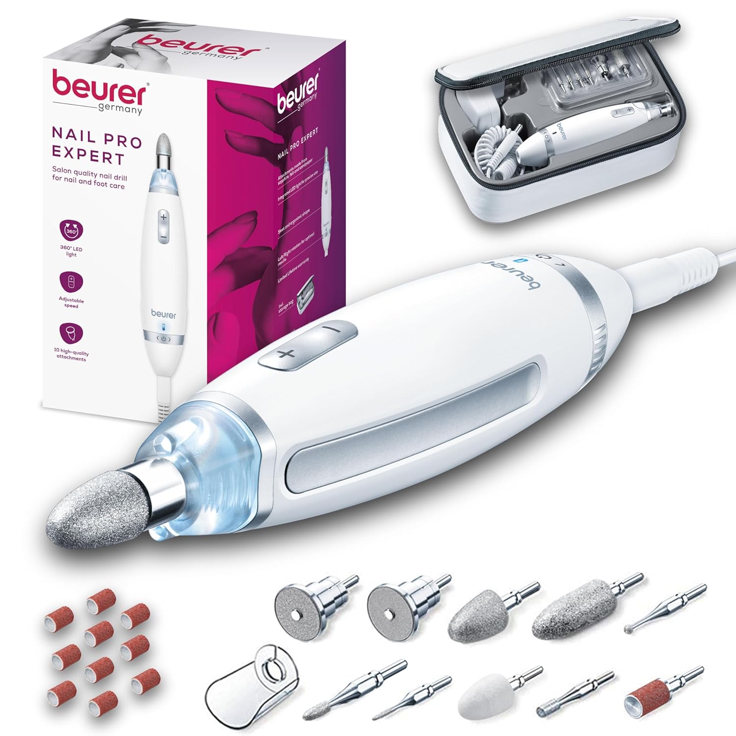 Beurer MP62 Electric Nail Drill Kit for Professional Nails at Home