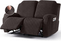 Recliner Loveseat Cover Two-Seater Chocolate - Stretch Slipcover