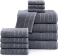 Casa Platino 100% Cotton Luxury Bathroom Towel Set - 12 Pc