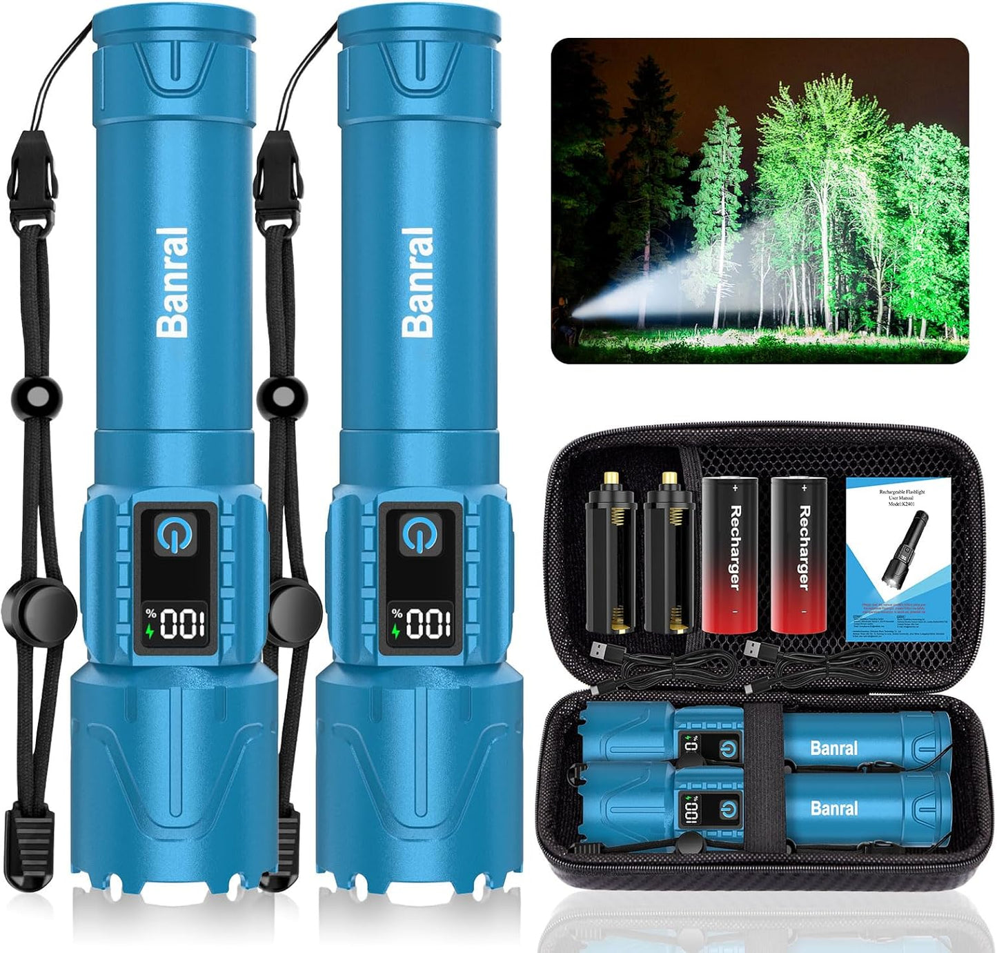Rechargeable Flashlights High Lumens - Super Bright Tactical Light
