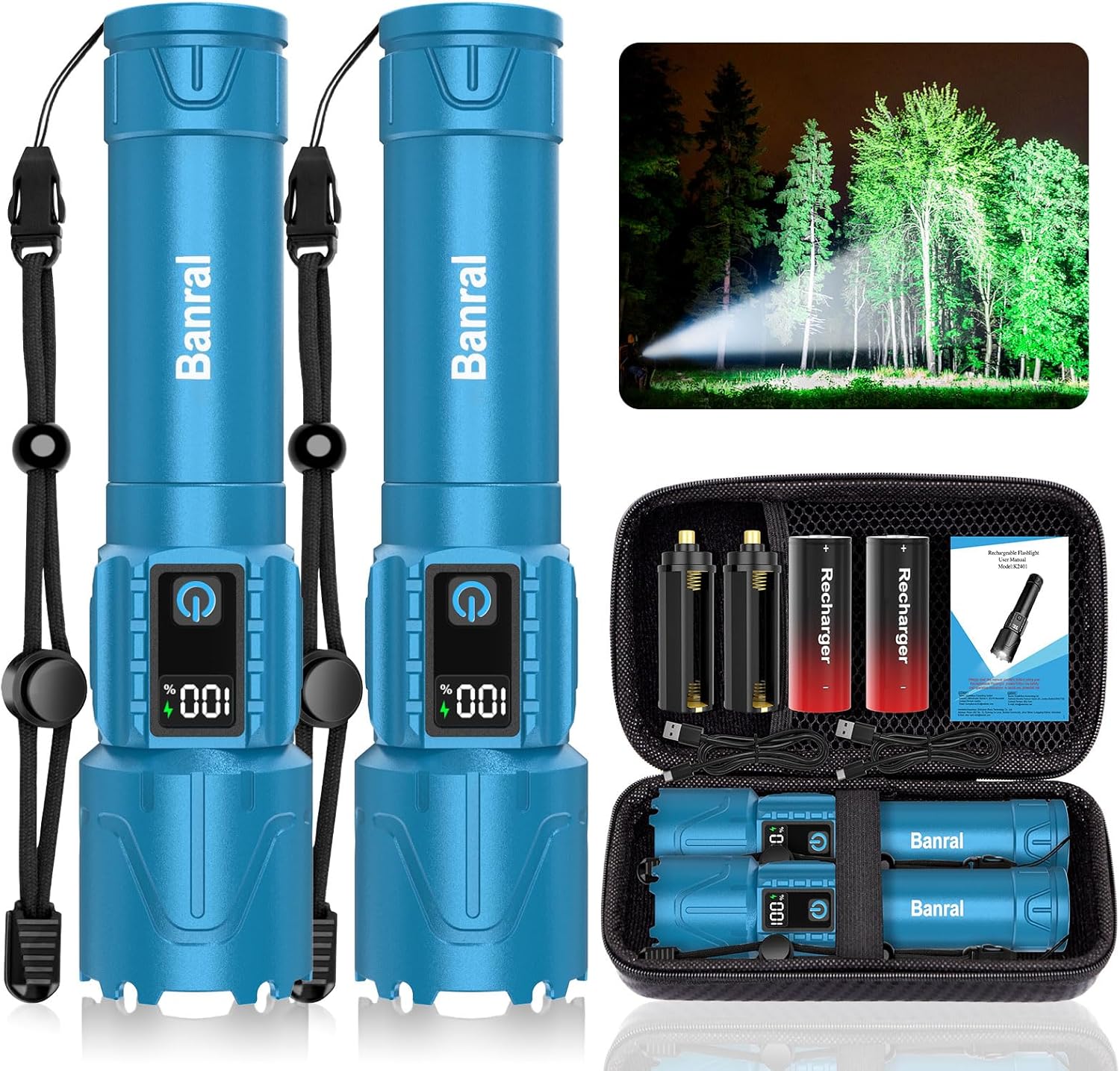 Rechargeable Flashlights High Lumens - Super Bright Tactical Light