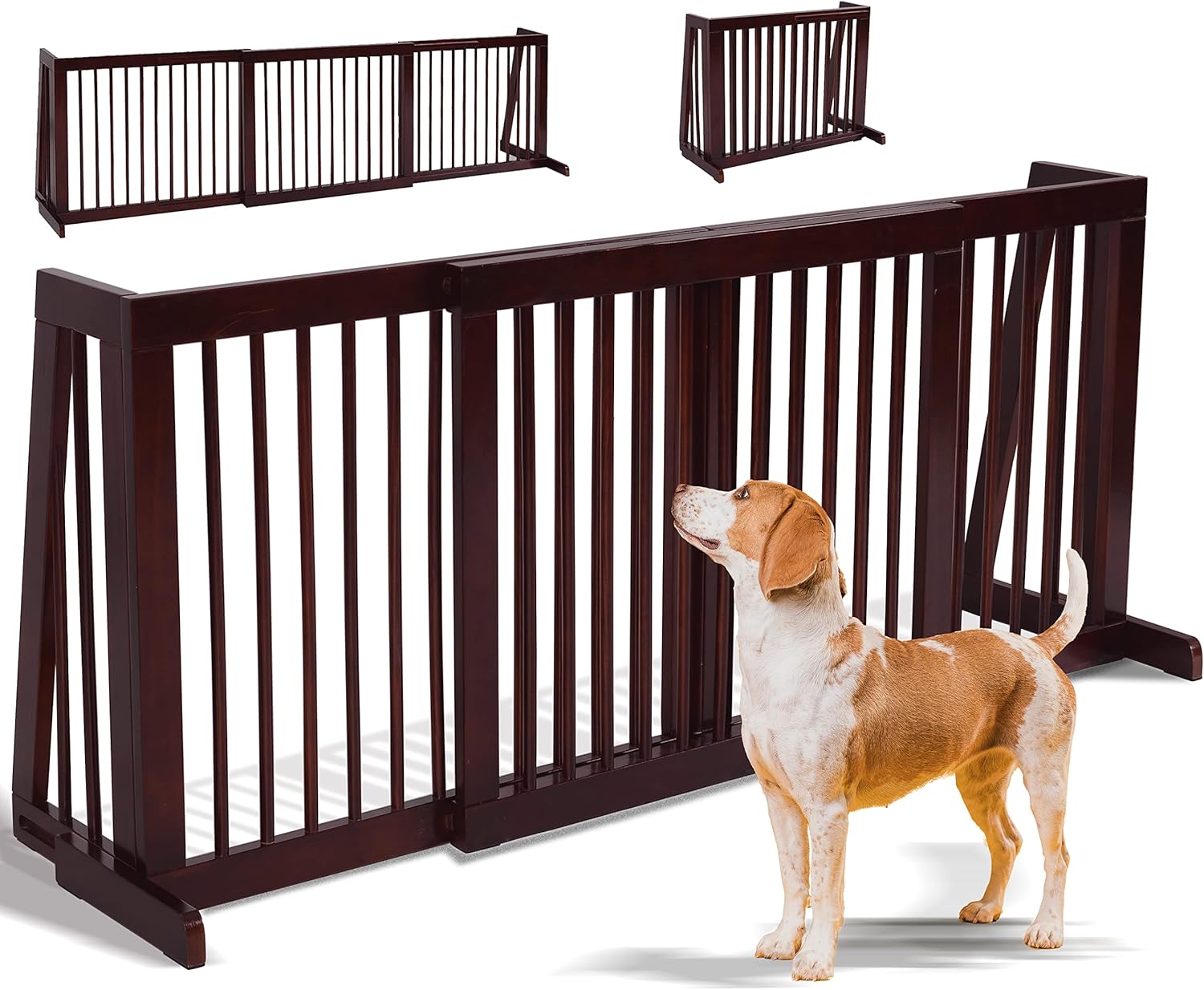Freestanding Dog Gate for Indoor Use, Adjustable & Stylish