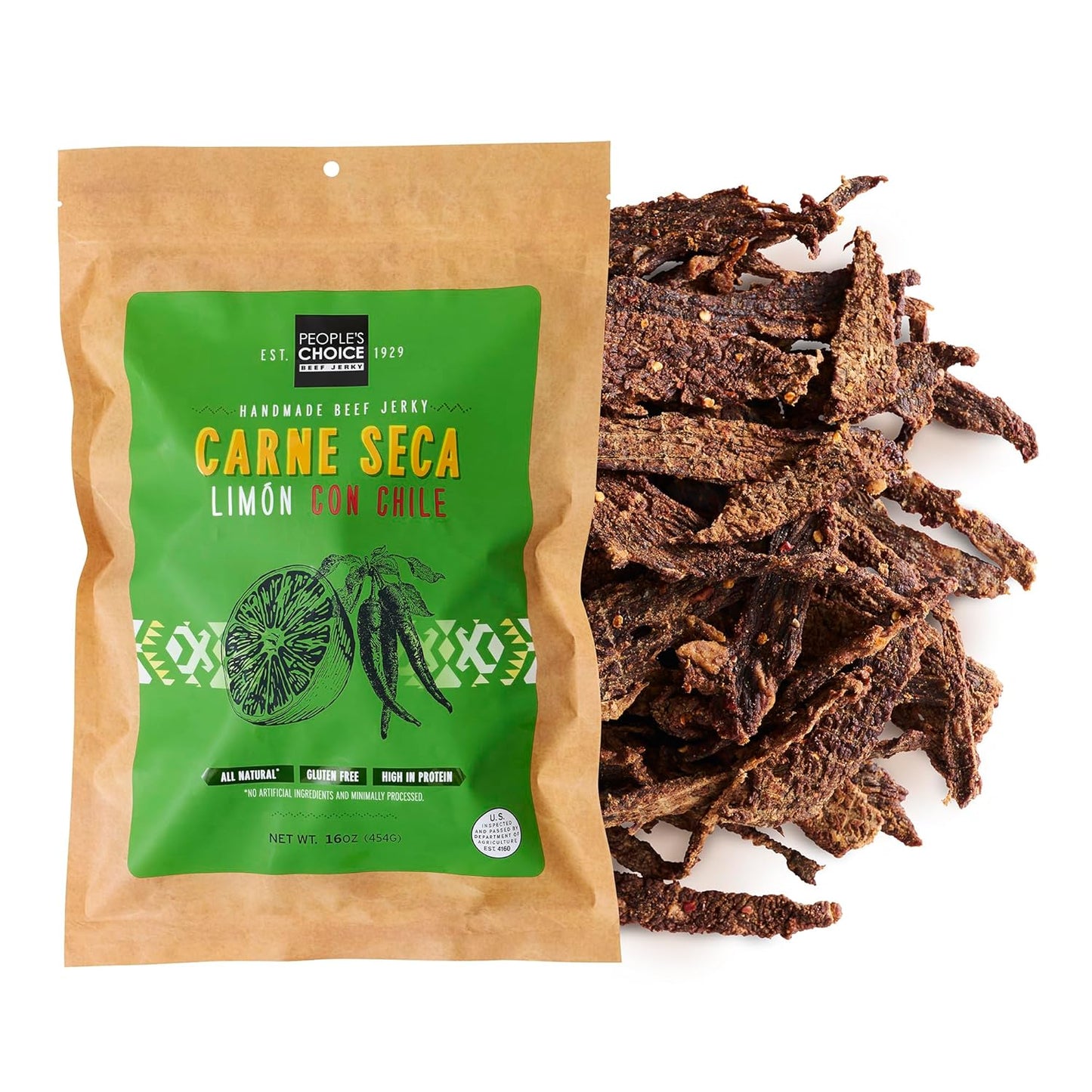 Authentic Carne Seca Jerky with Bold Lime and Chile Flavor