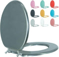 Round Toilet Seat Sparkling GentlemanGrey - Stable Zinc Hinges