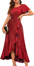 BeryLove Women Sequin Formal Party Dress - Elegant Maxi Evening