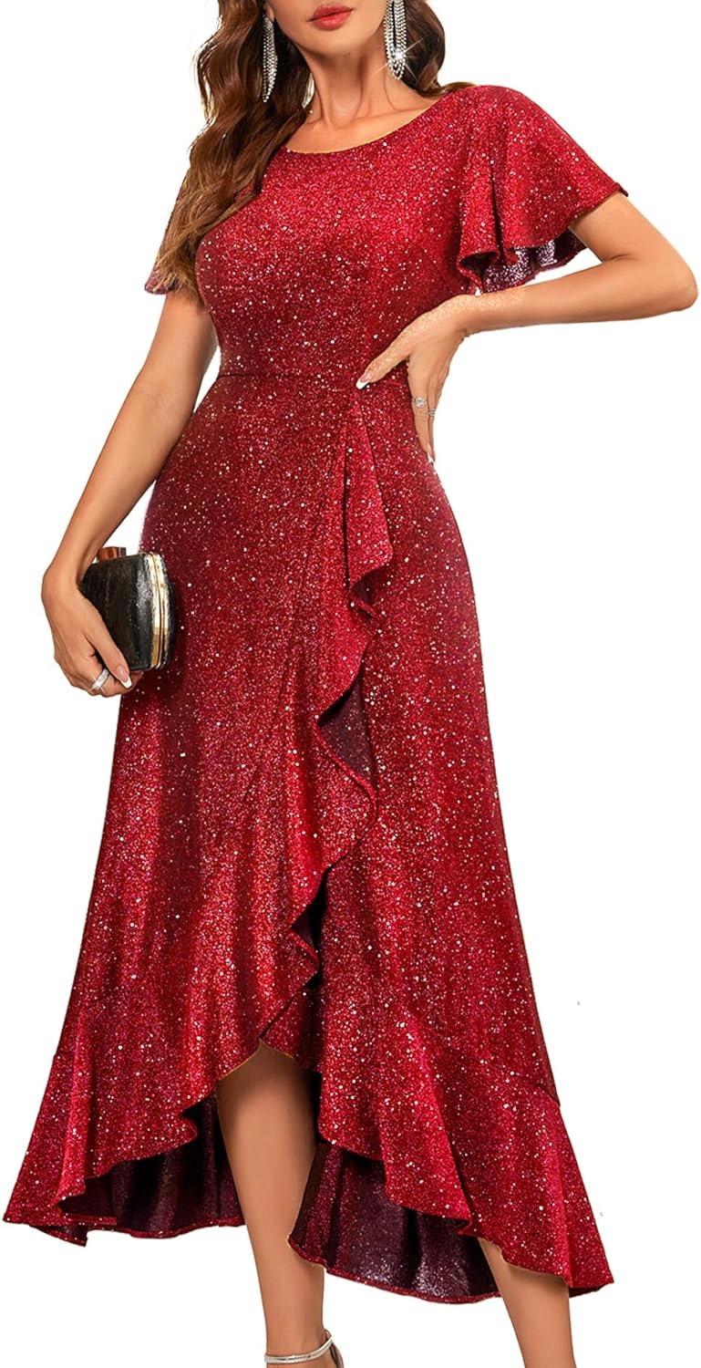 BeryLove Women Sequin Formal Party Dress for Elegant Events