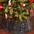 Woven Christmas Tree Collar 27 in Dark Brown - Rustic Tree Ring