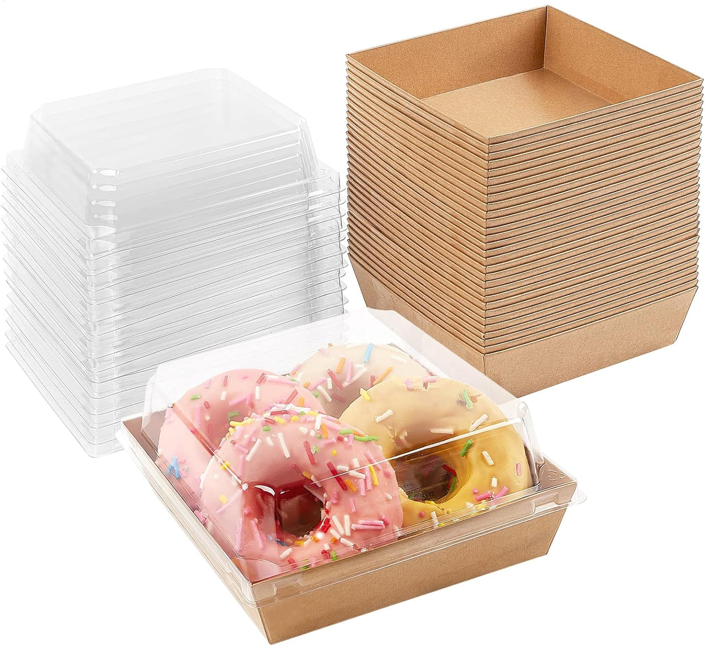 Ocmoiy Small Charcuterie Boxes with Clear Lids for Desserts