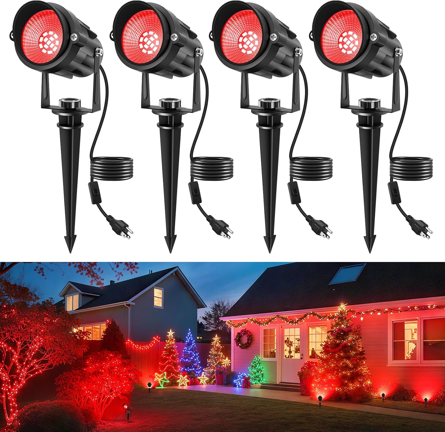 Halloween Red Landscape Lights Outdoor for Festive Decor