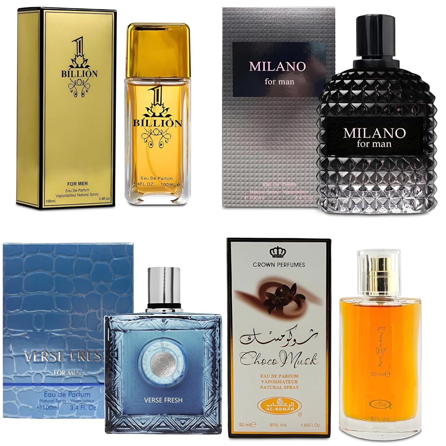 AFLUXE 4-Piece Cologne Set for Men - Long Lasting Fragrance