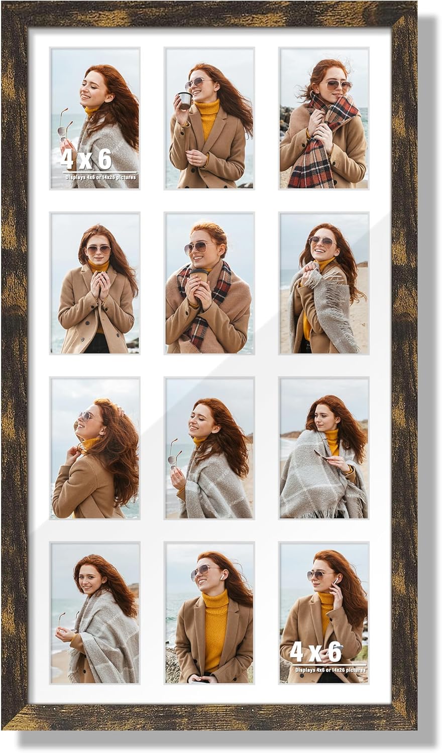 14x26 Collage Picture Frame for Twelve 4x6 Photos Display