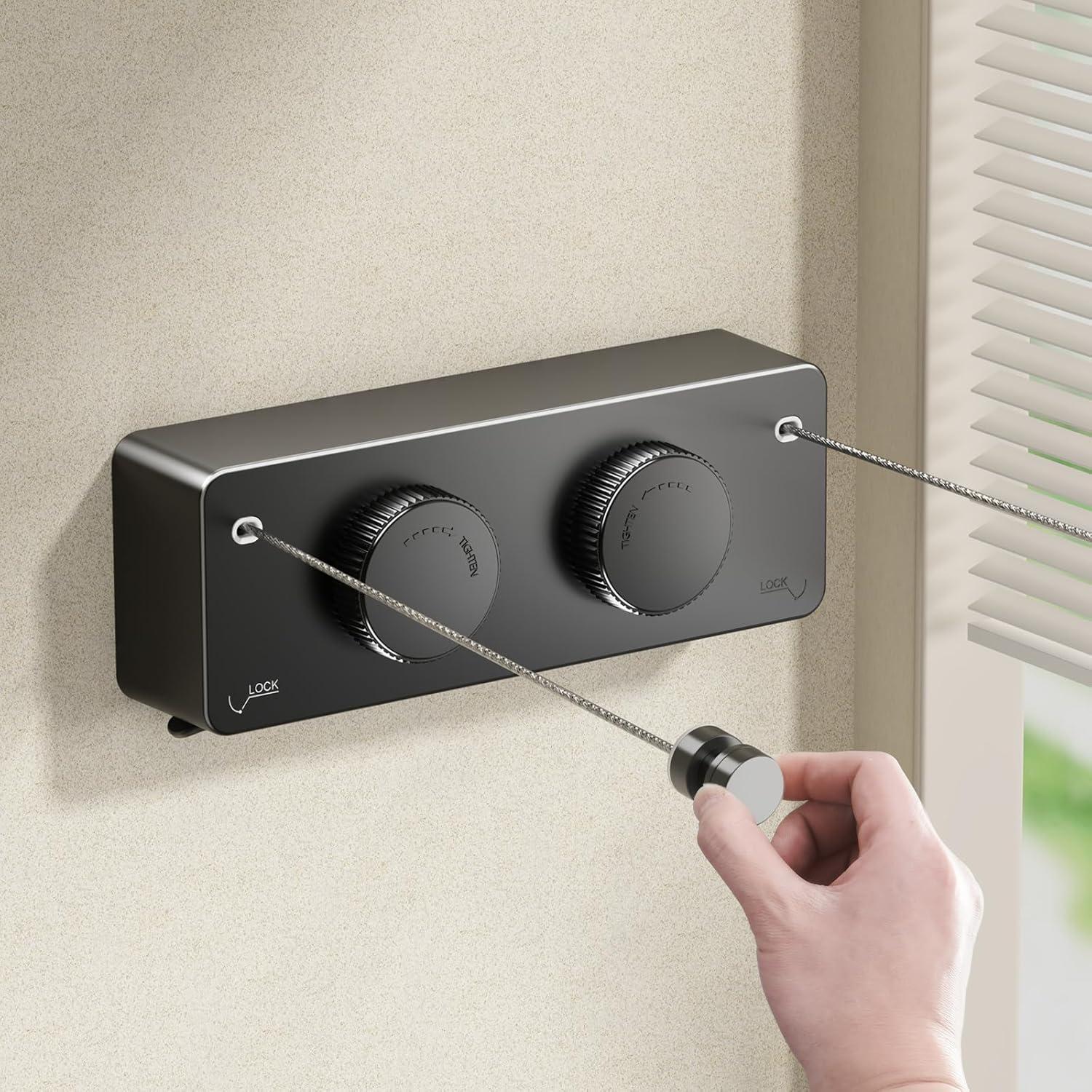Retractable Twin Clothesline for Indoor and Outdoor Use