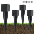 4x4 Fence Post Anchor Ground Spike 16in - Heavy Duty Powder-Coated