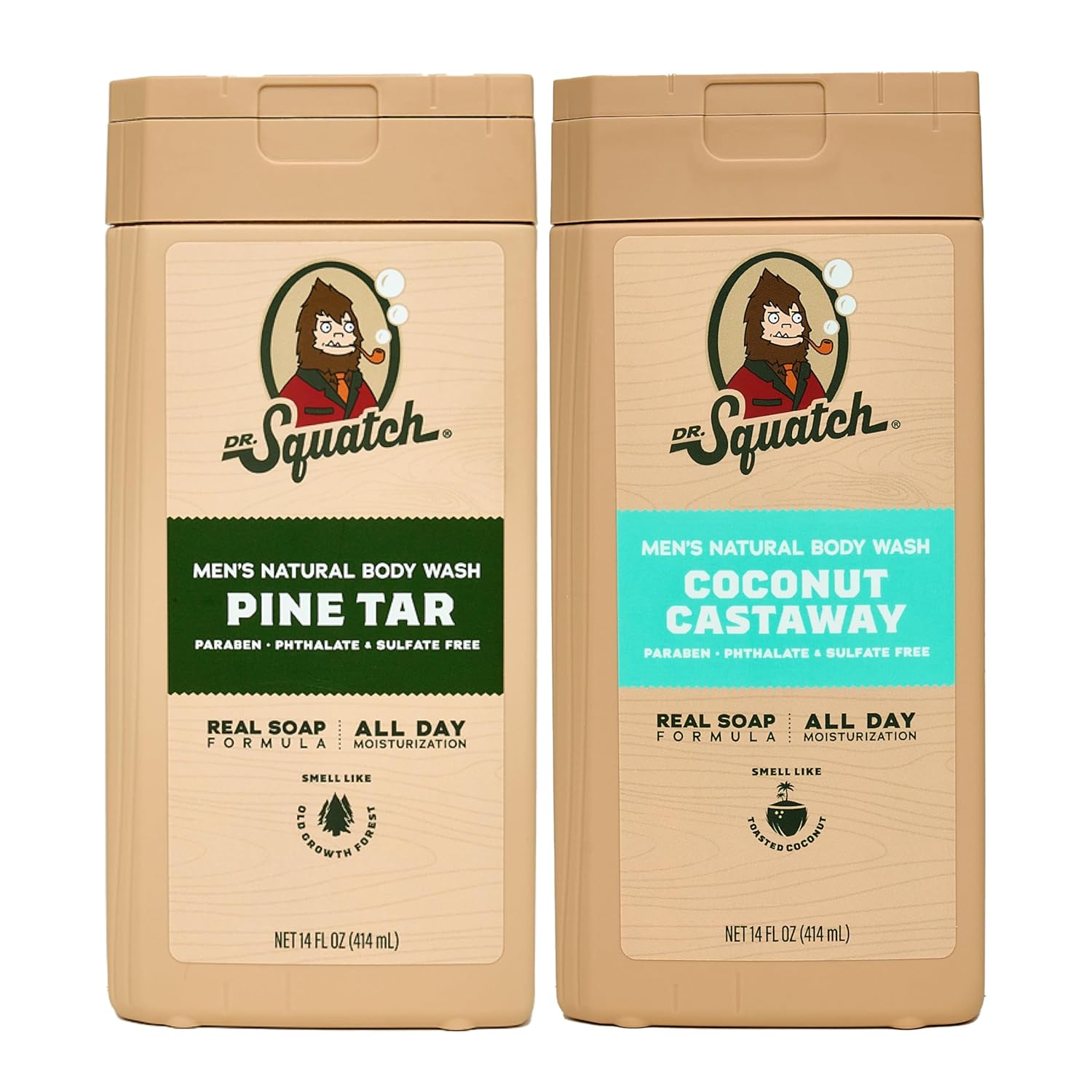 Dr. Squatch Body Wash for Men with Natural Ingredients 2-Pack