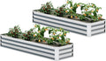EKX 2pcs 8x2x1FT Galvanized Raised Garden Bed Kit - Durable Outdoor