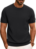 Mens Casual Knit Crewneck Tee - Comfortable Classic Short Sleeve