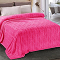 King Size Hot Pink Flannel Fleece Blanket for Bed - Soft All-Season