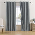 Full Blackout Linen Curtain Panels - Darkening Bedroom Drapes W50 x