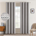 Linen Texture 90 in Blackout Curtains - Room Darkening Insulated