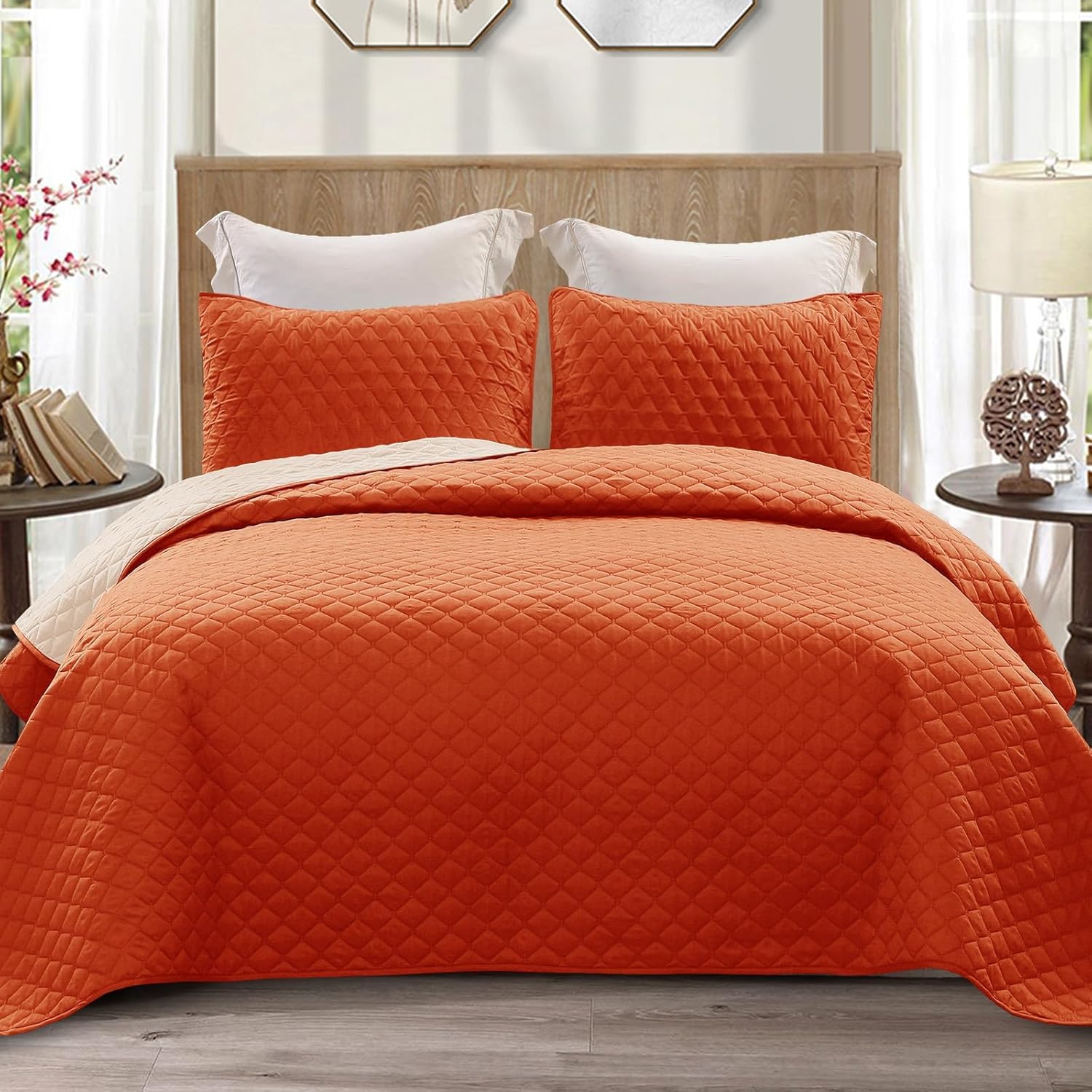 Reversible King Size Quilt Bedding Set for All Seasons