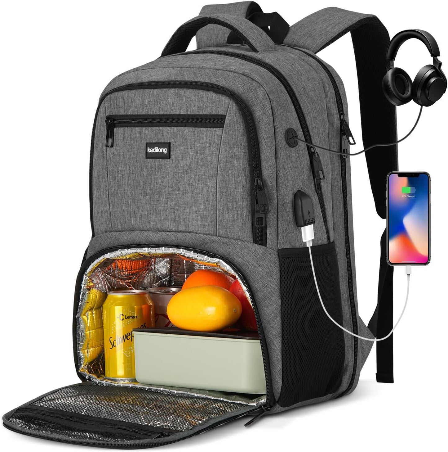17.3 Inch Insulated Backpack with Cooler and Laptop Compartment