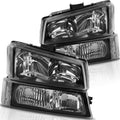 Headlight Assembly Black Housing for 2003-2007 Chevy Silverado