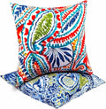 Outdoor Lumbar Throw Pillows 18x18 in Pack of 2 - Waterproof Patio