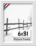 White 6x31 Picture Frame.75 in Wide - Minimal White Wall Frame