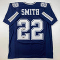 Facsimile Autographed Emmitt Smith Dallas Blue Reprint Jersey Men's XL