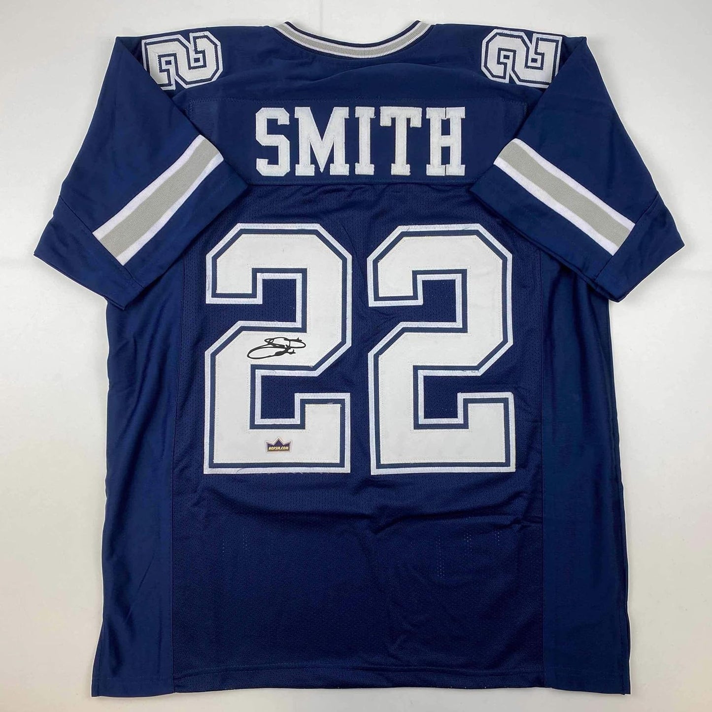 Facsimile Autographed Emmitt Smith Dallas Blue Jersey XL Size