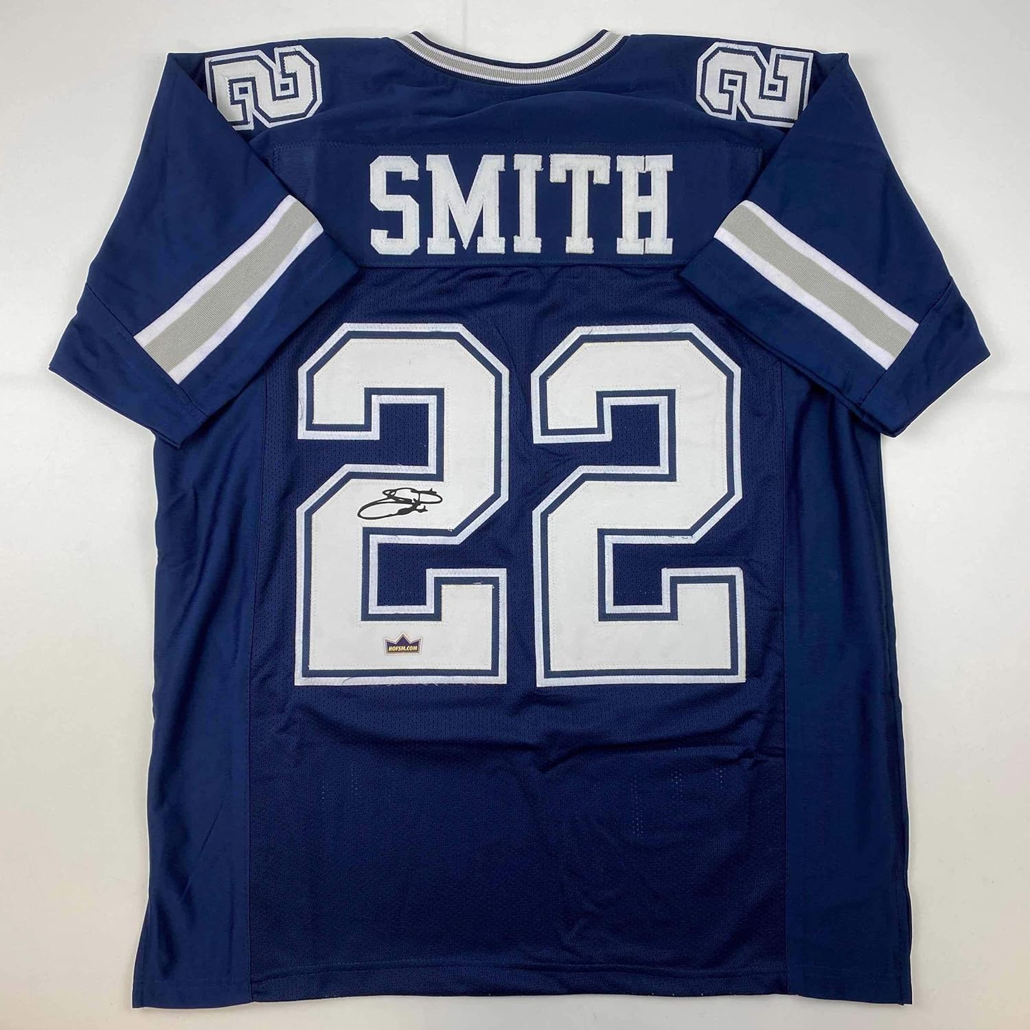 Facsimile Autographed Emmitt Smith Dallas Blue Jersey XL Size