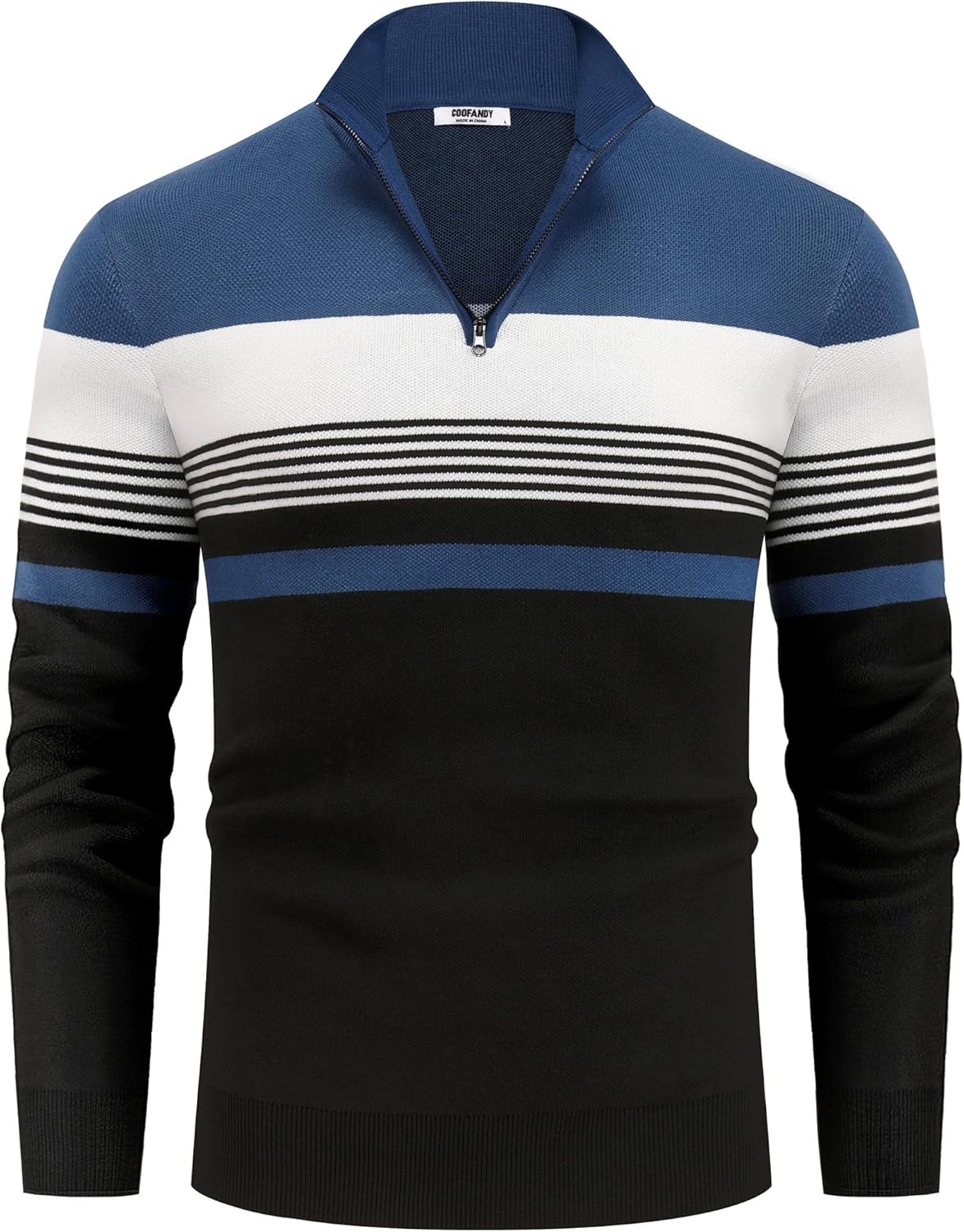 COOFANDY Mens Quarter Zip Pullover Slim Fit Sweater