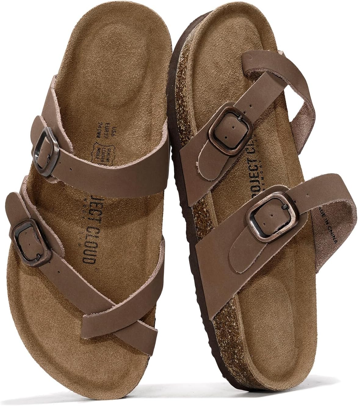Project Cloud Genuine Leather Womens Sandals for Summer Comfort