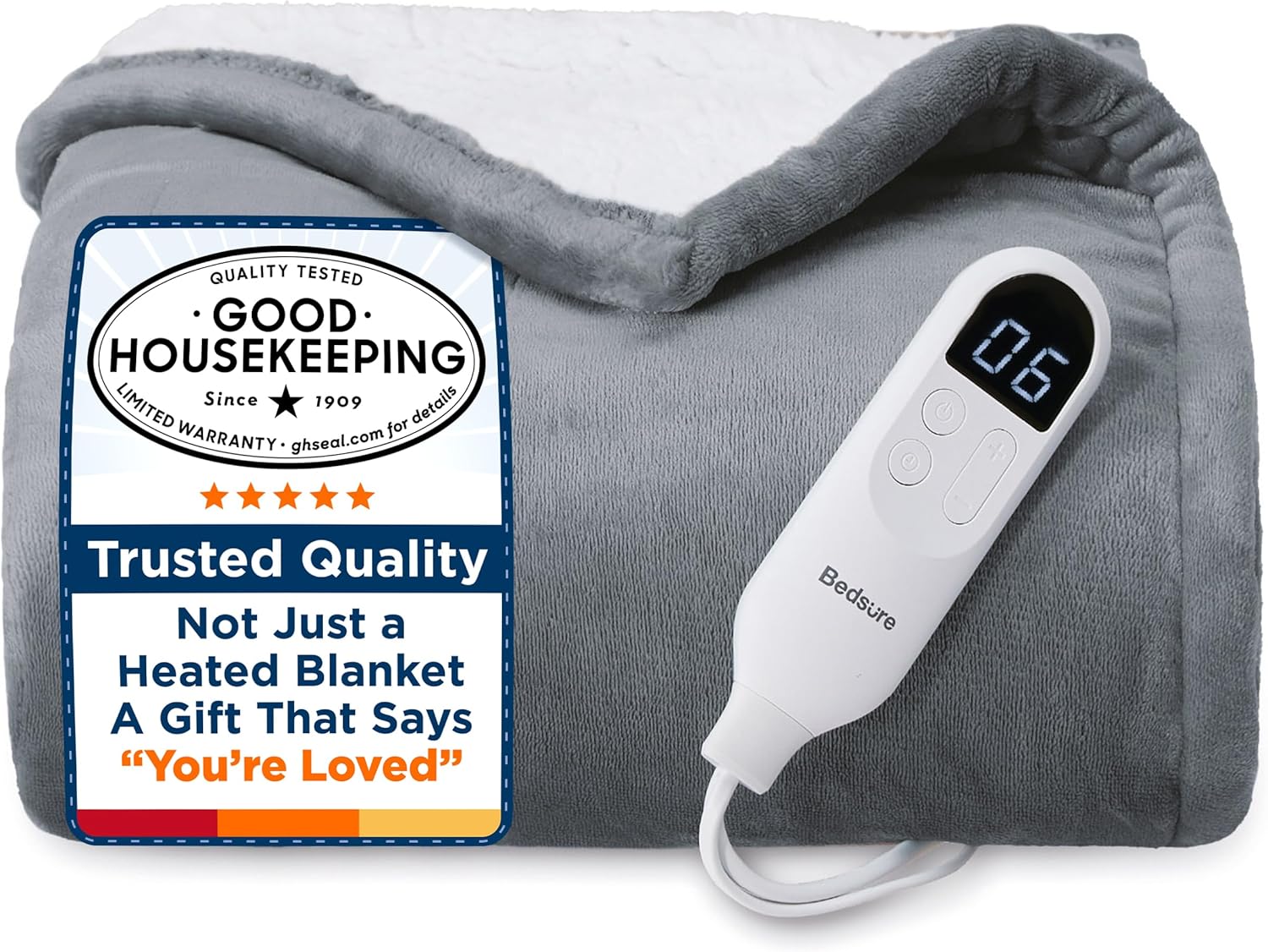 Bedsure Heated Blanket Throw - Fast Heating Electric Blanket