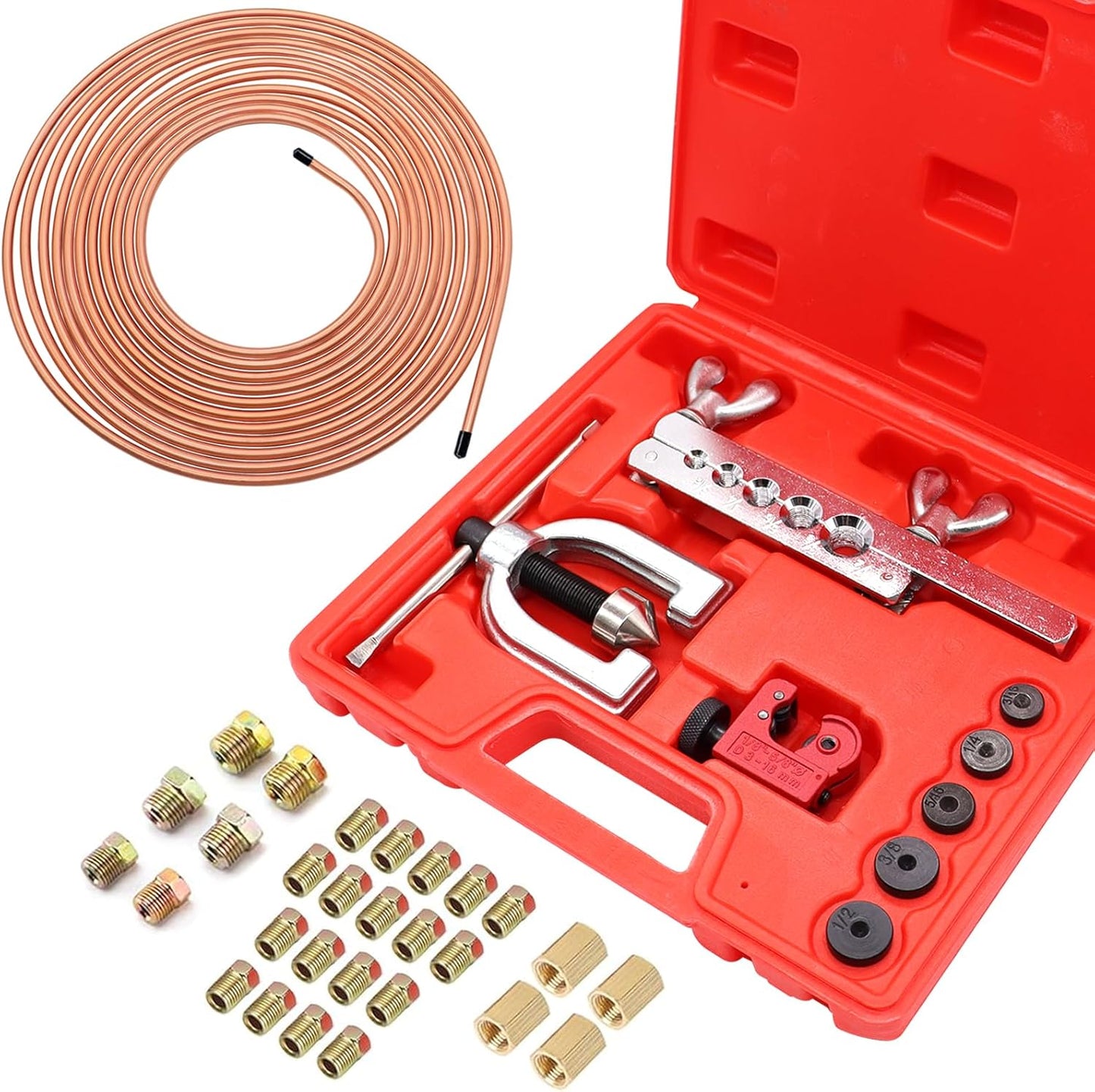 25 ft Copper Coated Brake Line Kit with Flaring Tool Included