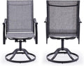 Patio Swivel Chairs Set of 2 - Quick-Dry Textilene Outdoor Dining