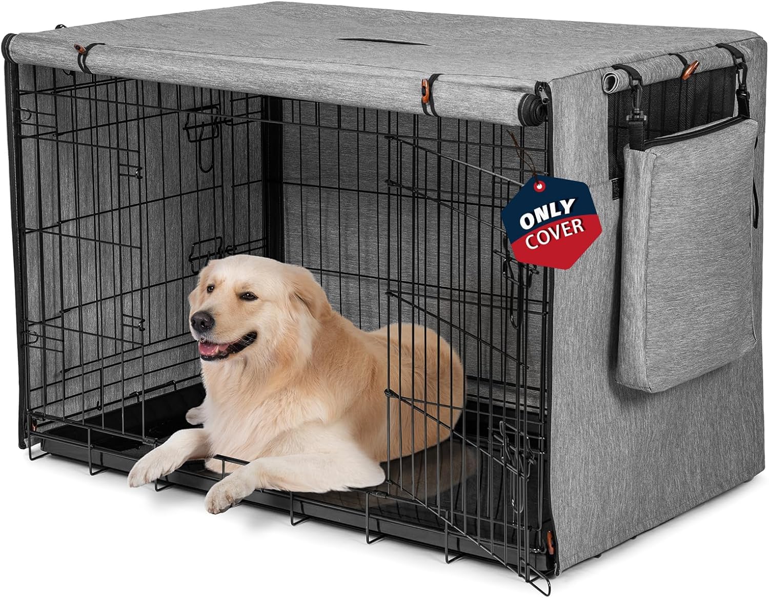 600D Dog Crate Cover for 42 Inch Wire Crate, Waterproof & Stylish
