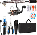 PLUSINNO Fishing Rod and Reel Combo Telescopic Kit - Complete Travel