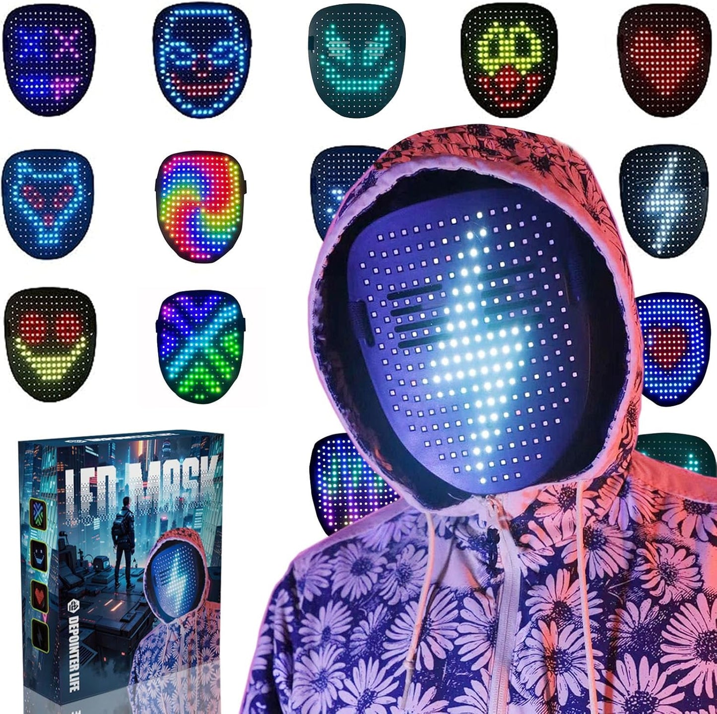 Gesture Sensing LED Mask - Transform Your Look!