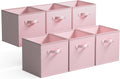 Cube Storage Organizer Bins 13x13 - Collapsible Pink 6-Pack