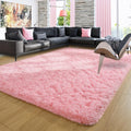 Ompaa Pink 8x10 ft Large Area Rug - Plush Shag for Living Room