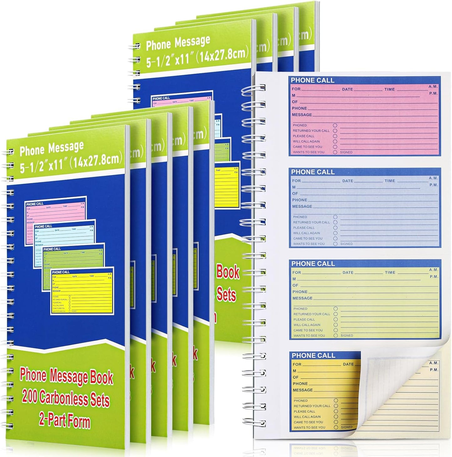Spiral Bound Phone Message Book for Efficient Call Logging