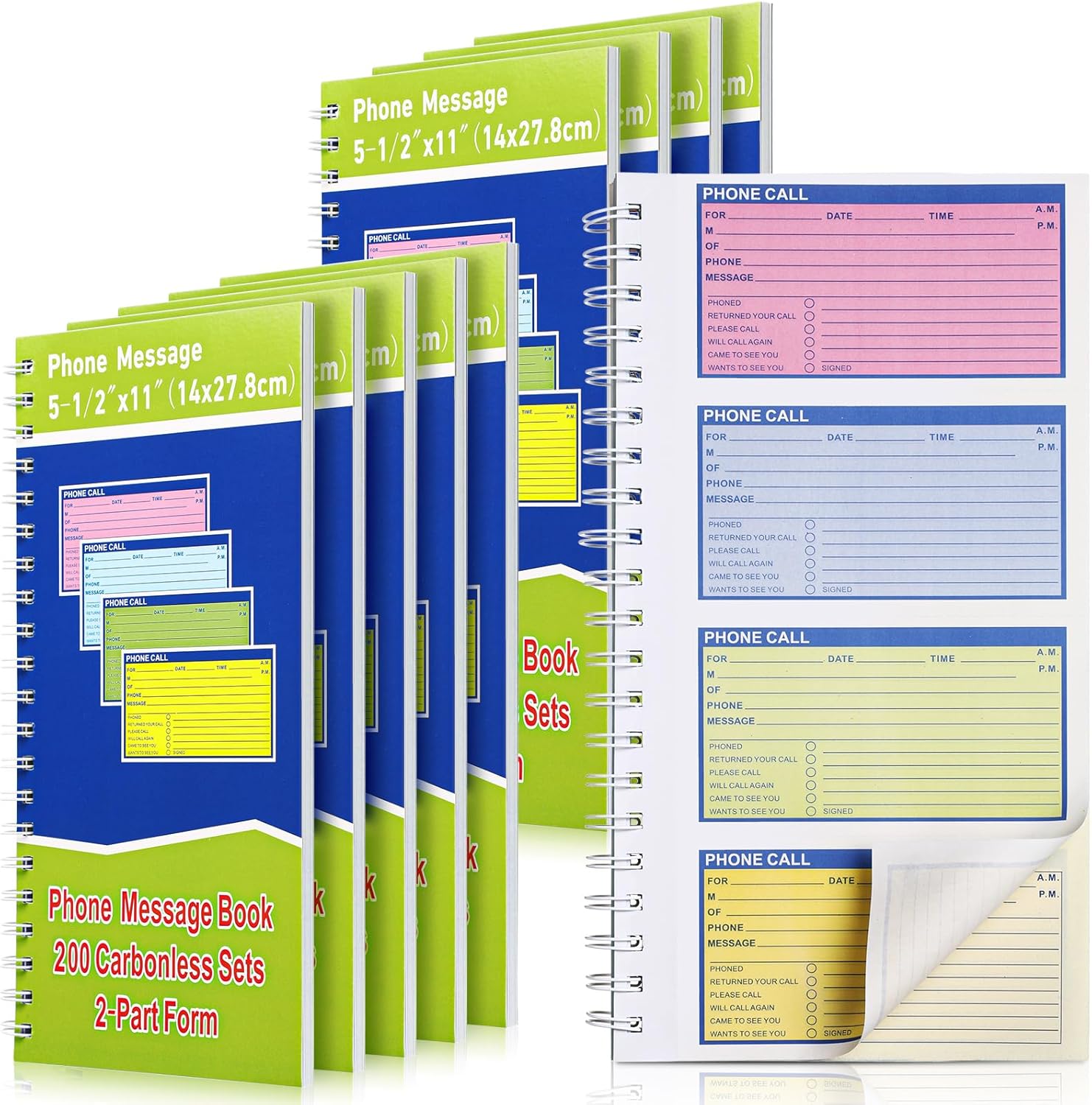 Spiral Bound Phone Message Book for Efficient Call Logging