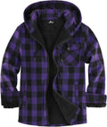 SCODI Men's Flannel Plaid Jacket for Men - Sherpa Lined Warm Zip