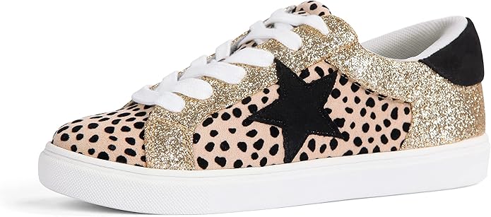 PARTY Women's Fashion Star Sneaker Lace Up Comfortable Shoes