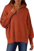 Women's Oversized Quarter Zip Sweater Pullover - Cozy Oversized Fit